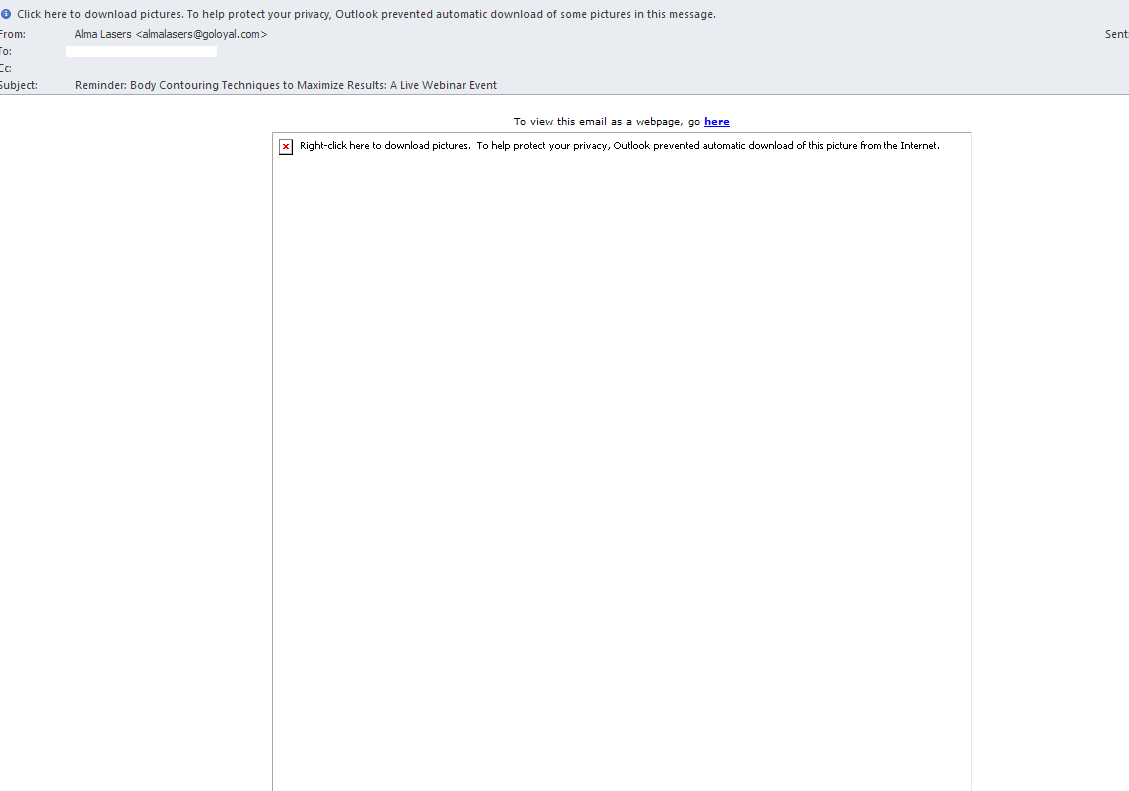 Example of Image-only email copy